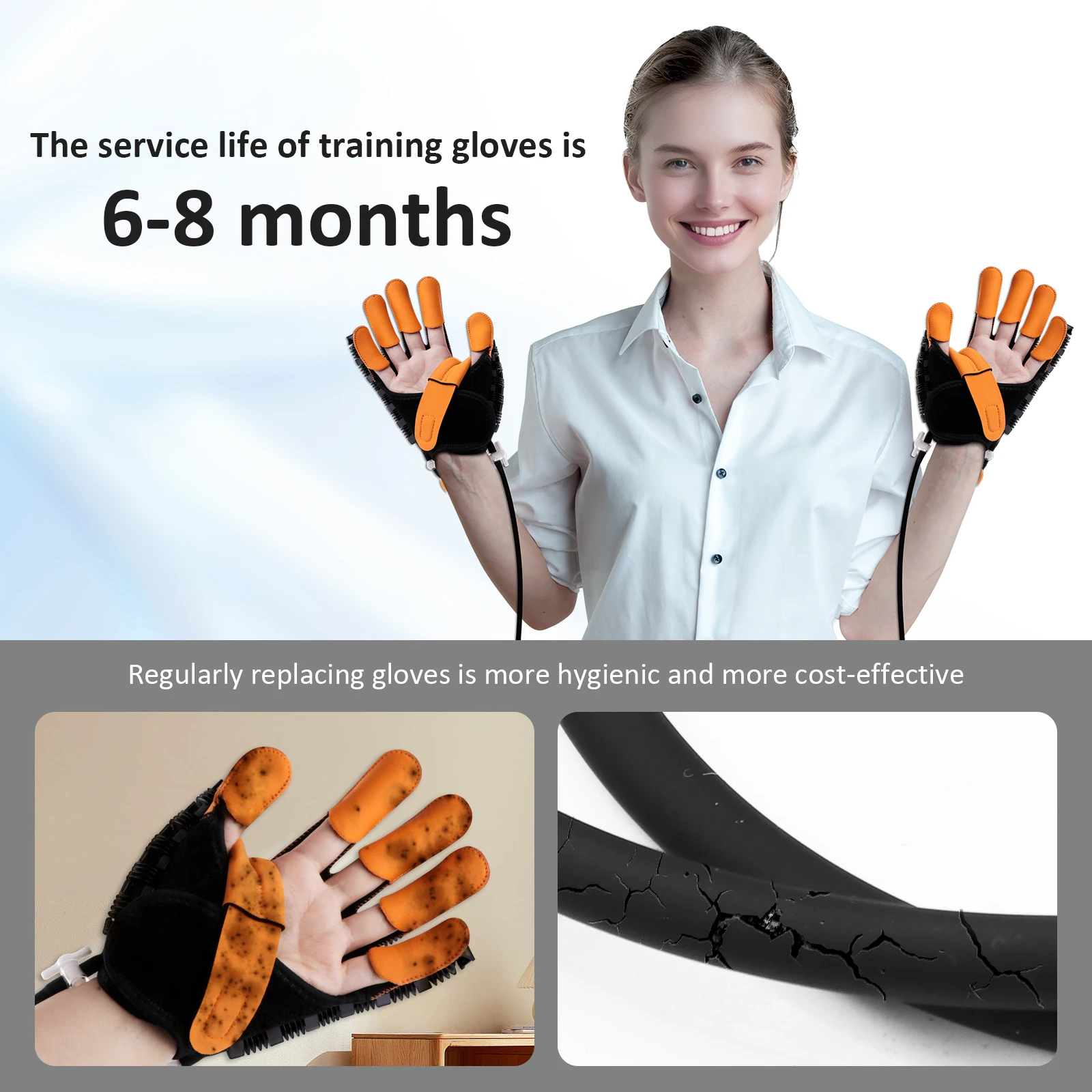 Left & Right Hand Massage Gloves for Rehabilitation Robot Equipment Stroke Hemiplegia Hand Finger Training Gloves(no Machine) view 6