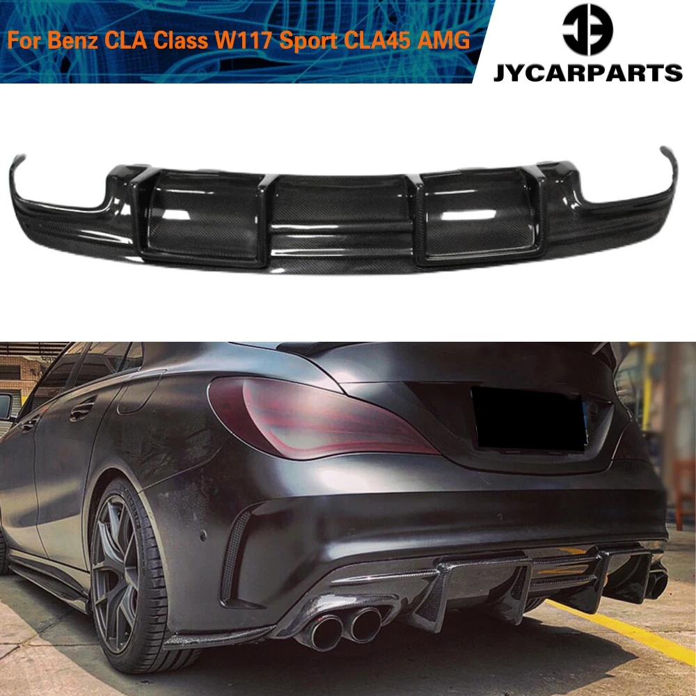 Carbon Fiber / FRP Car Rear Bumper Diffuser for Mercedes-Benz CLA Class C117 W117 Sport CLA45 AMG 2016 - 2019