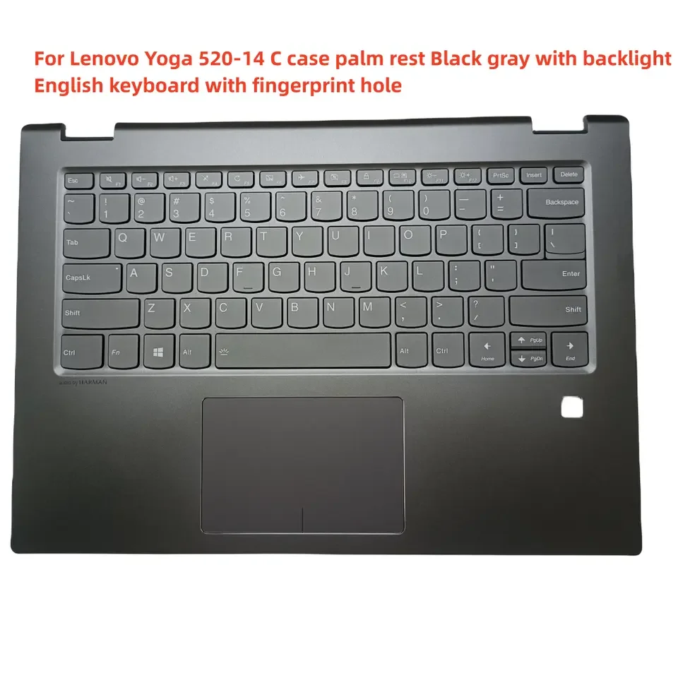 

Новая запасная часть для ноутбука Lenovo Yoga 520-14IKB Flex 5 1470, Упор для рук, верхняя подсветка корпуса, английский, черный, серебристый, золотой