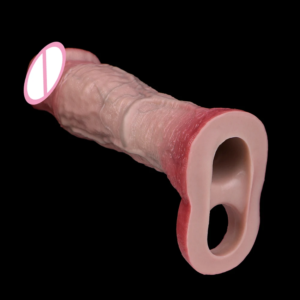 YOCY Realistic Cock Sleeve Dildo Sheath Enlargement Condoms Delay Ejaculation Stronger Erection Dick Dildo Sex Toys for Men view 5