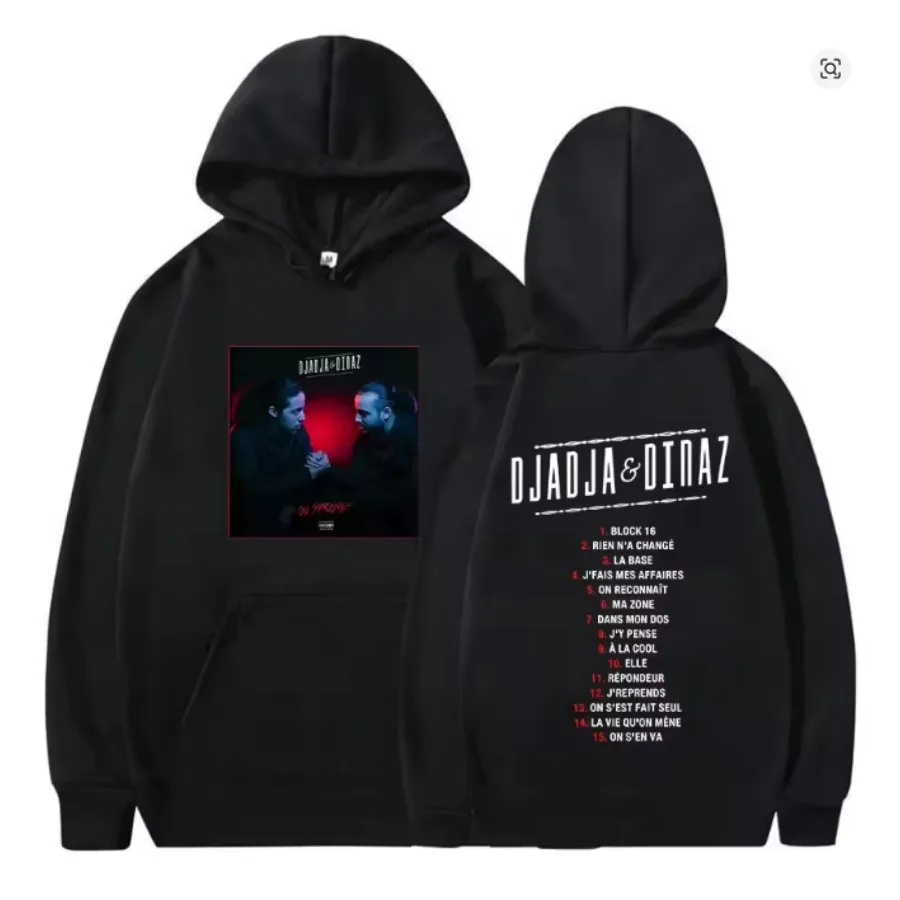 Rapper Alpha Djadja & Dinaz Tour 2026 Oversized Women/Men Hoodie Sweatshirt Y2K Streetwear Hip Hop Pullover Hooded Jacket