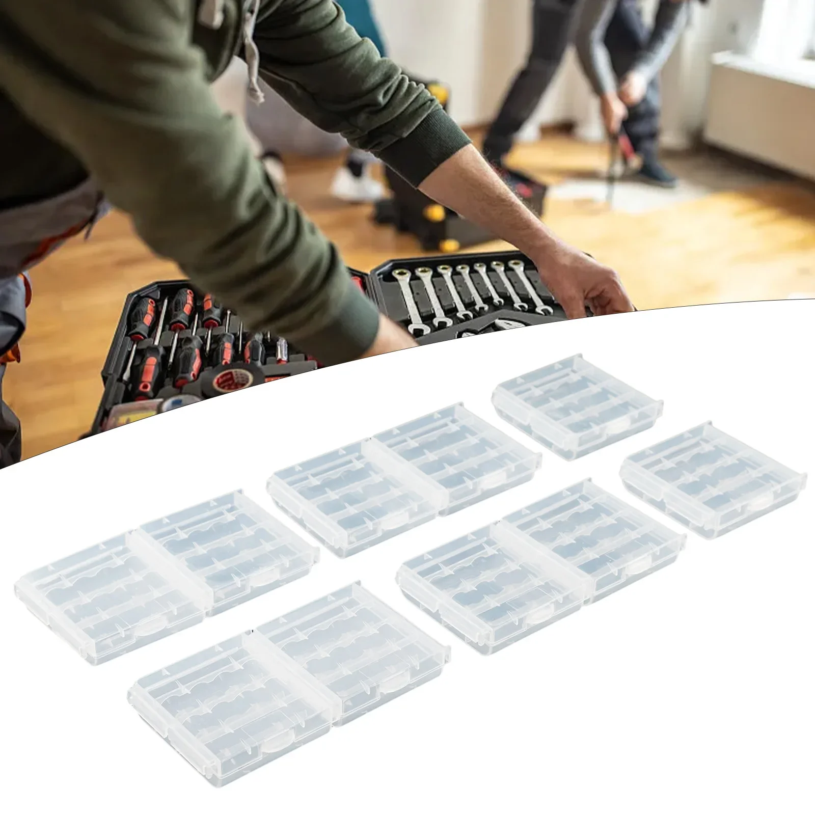 

White Plastic Battery Storage Box for AA and AAA Batteries Protect Your Batteries from Damage and Short Circuits Set of 10 Boxes