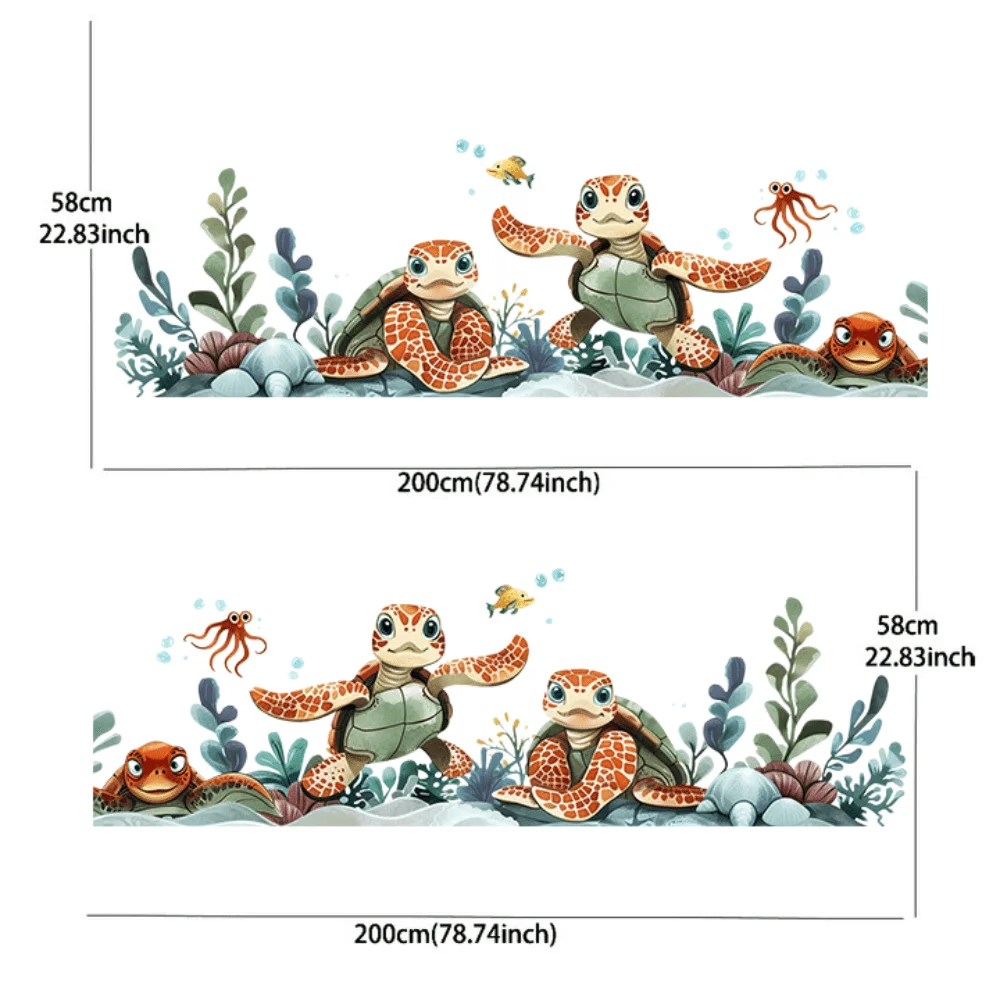 Green sea turtle seaweed algae squid latte sticker car sticker full body sticker decoration covering scratches protect car stick