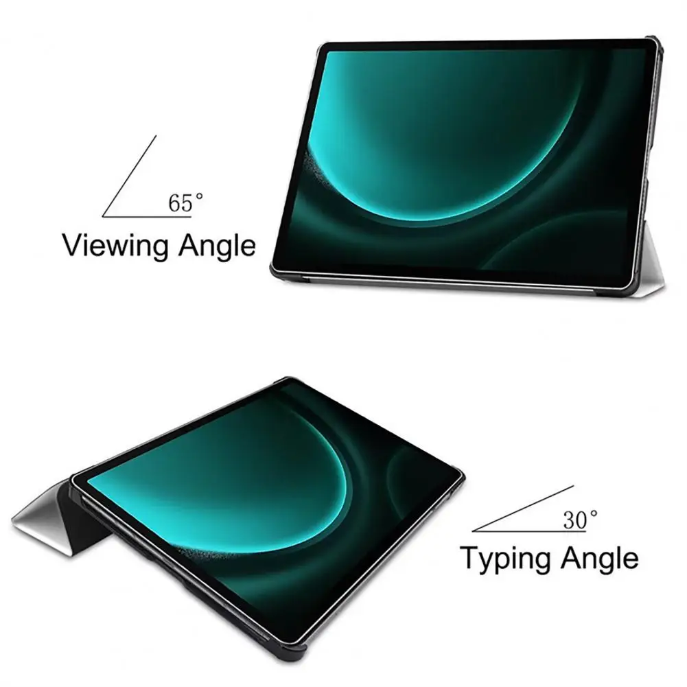เคสแท็บเล็ตหนังเทียมพร้อมตัวยึดพับสามทบสำหรับ Galaxy Tab S9 FE 10.9นิ้ว SM-X510/SM-X1516