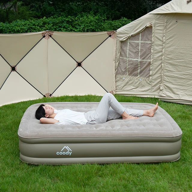 

Coody Portable Thickened Inflatable Camping Bed Hot Selling Convertible Air Beds Outdoor Bedroom Hotel Home Furniture Modern PVC