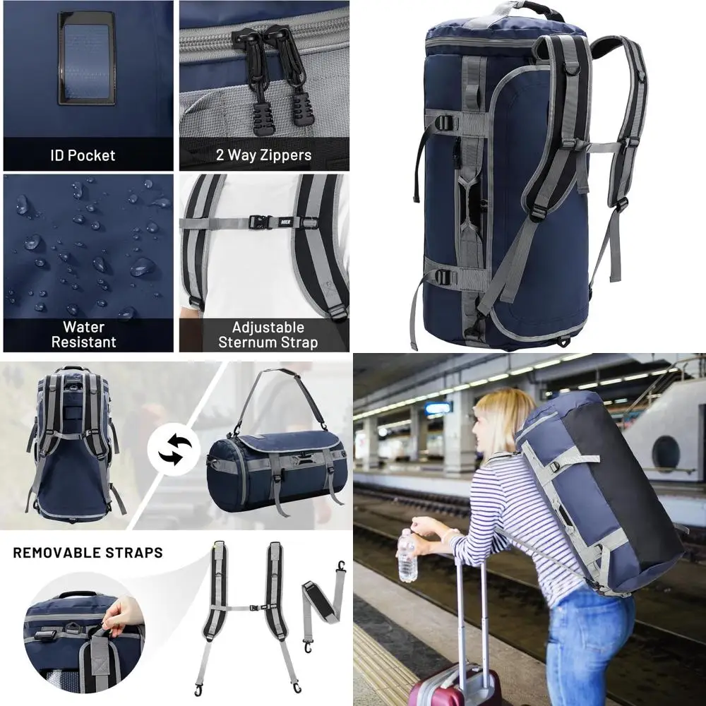 

Large 90L Sports Gym Bag with Shoe Compartment, Heavy Duty & Water Resistant, Navy Blue