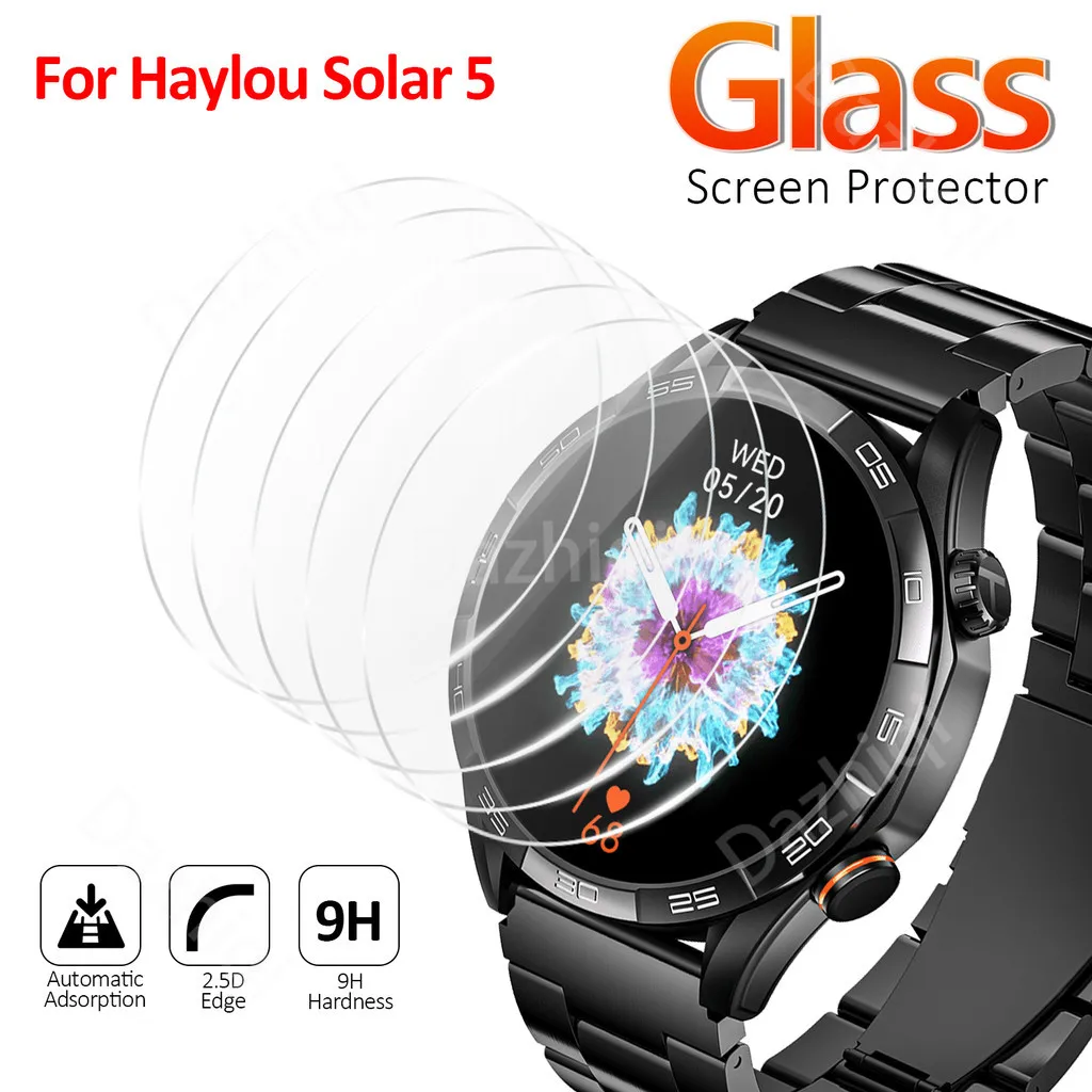 1-5PCS HD Clear Tempered Glass For Haylou Solar 5 Solar5 Screen Protector Film 9H Anti-Scratch Protective Glass Accessories
