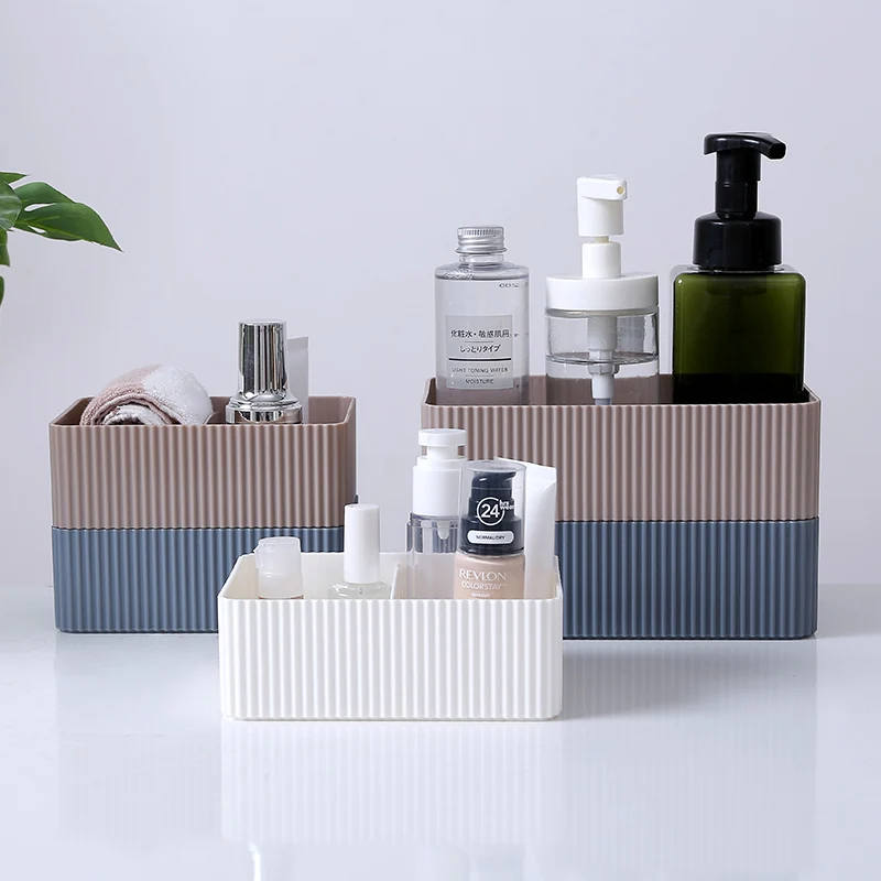

Plastic Storage Box Office Bathroom Desktop Sundry Storage Box Grid-Shaped Multi-Color Divider Can Be Used For Cosmetics Storage