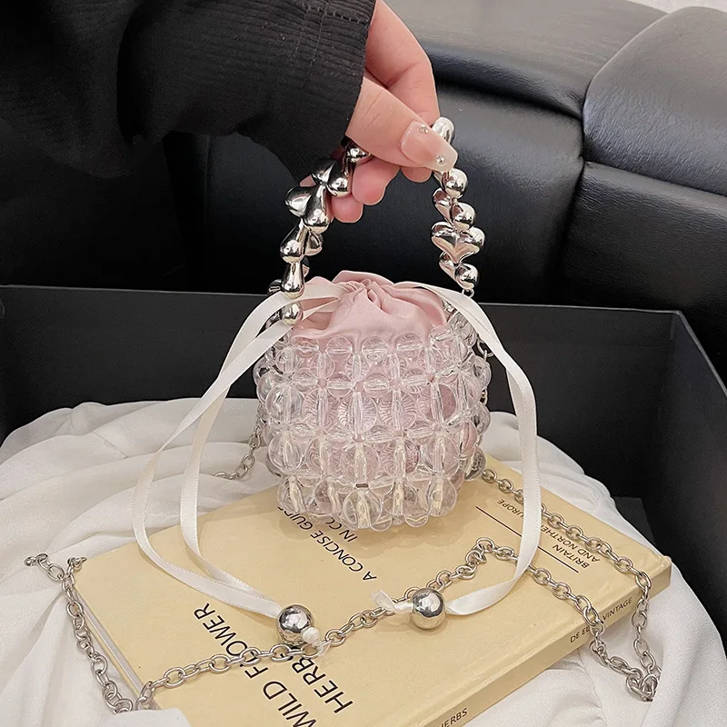 

2025 комплект сумок с жемчугом и бисером для мамы и дочки, мини-кошелек через плечо, элегантный ручной клатч для женщин и девочек