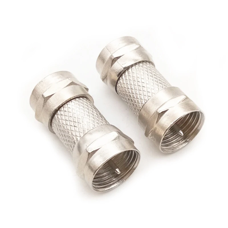 1PC F Type Male to F Male plug Straight Zinc Alloy Adapter RF Coaxial TV SAT Connector