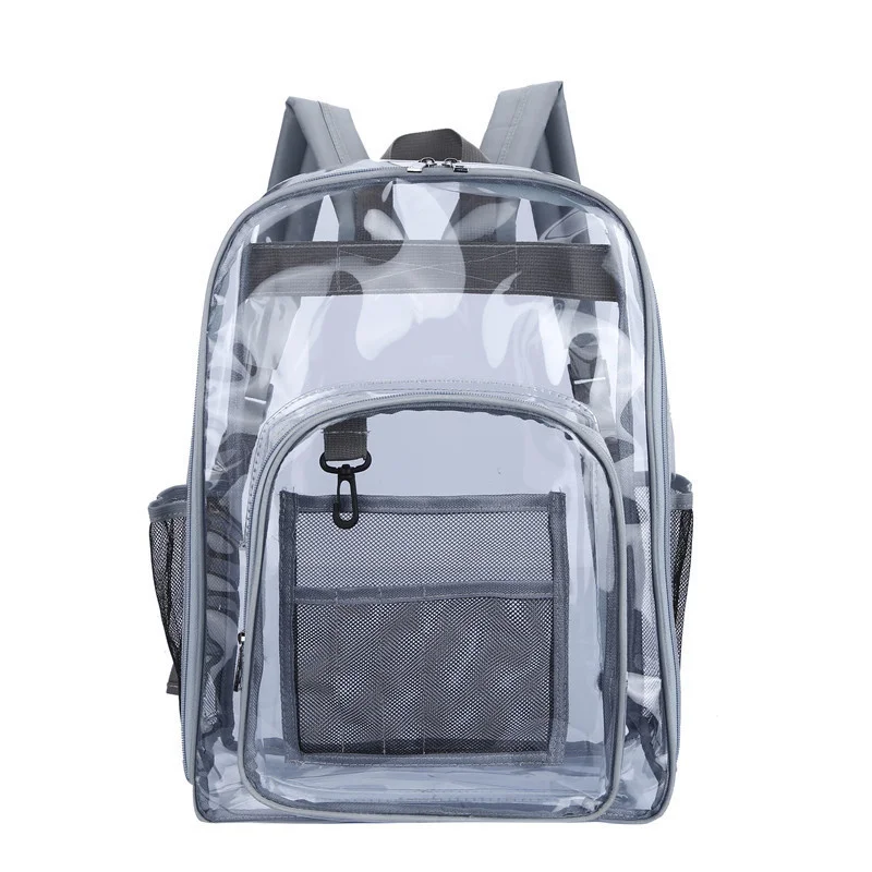 Sac à dos transparent en PVC de grande capacité, cartable étudiant, sac de rangement pour vêtements cosmétiques de voyage, personnalité