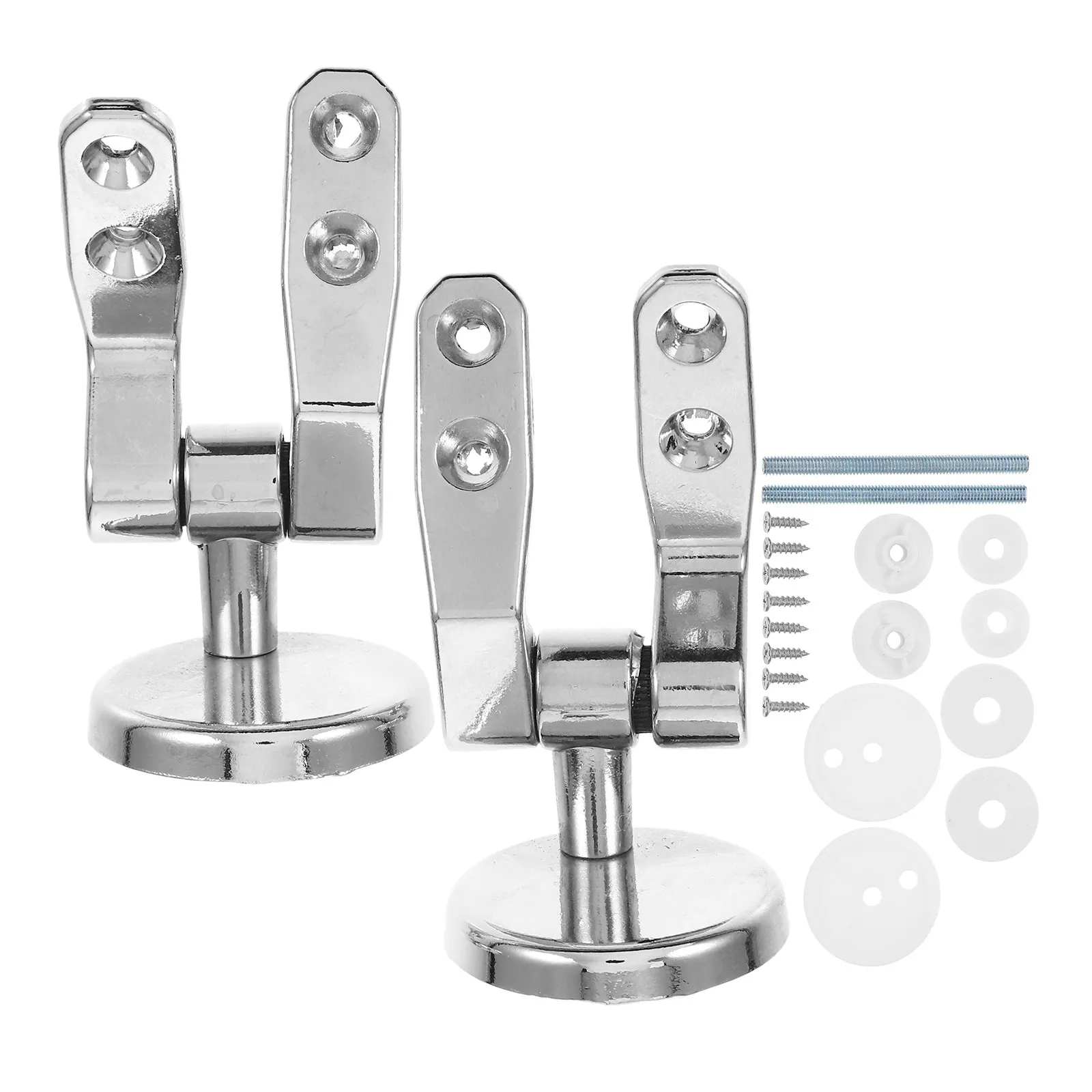 

1Set Zinc Alloy Toilet Seat Hinges Replacement Kit Sturdy Secure Fit Smooth Opening Closing Universal Compatibility Home