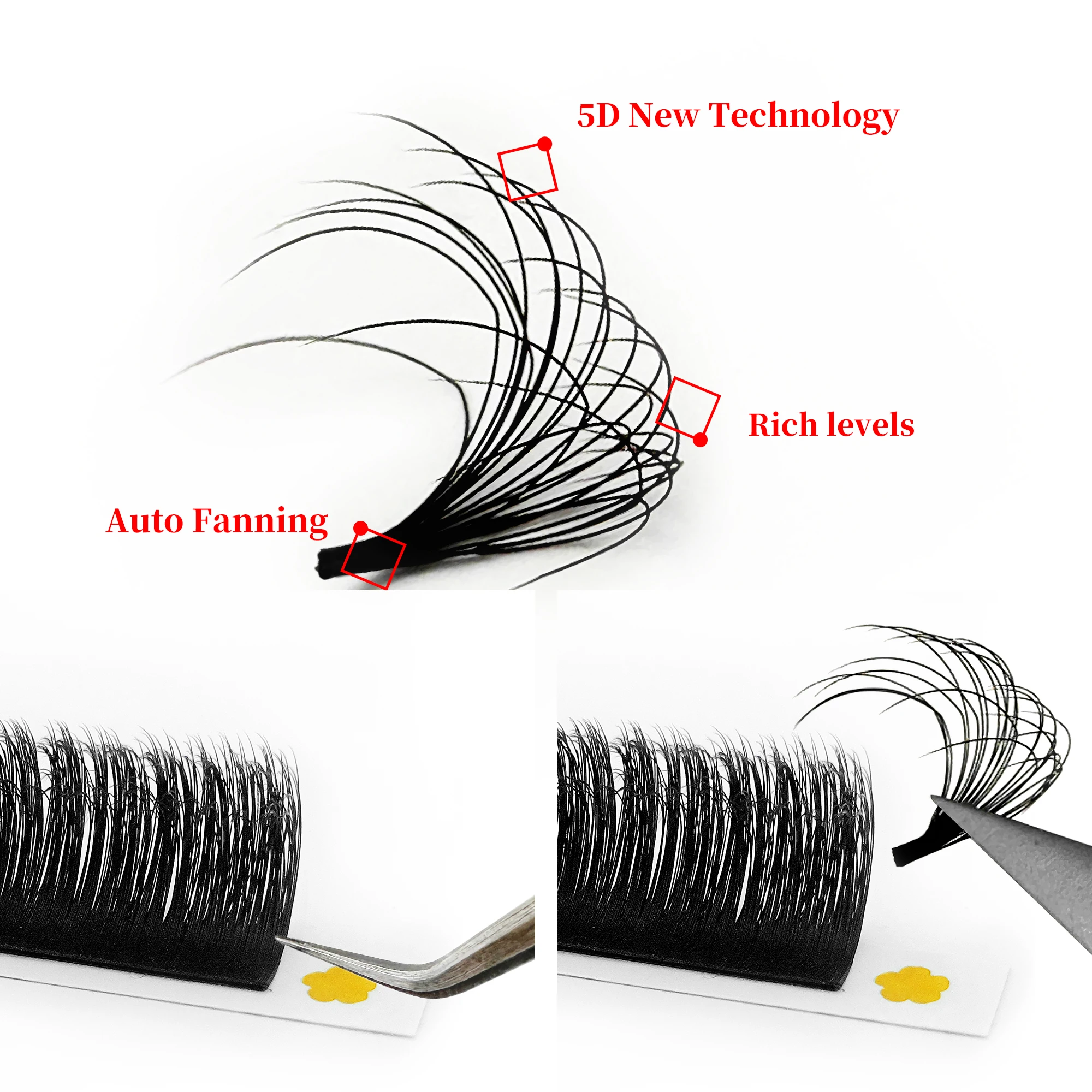 ABONNIE 5D Easy Fan Matte Black Lashes Cashmere Blooming Eyelash Extensions Self-Making Fans Mega Volume Eyelash