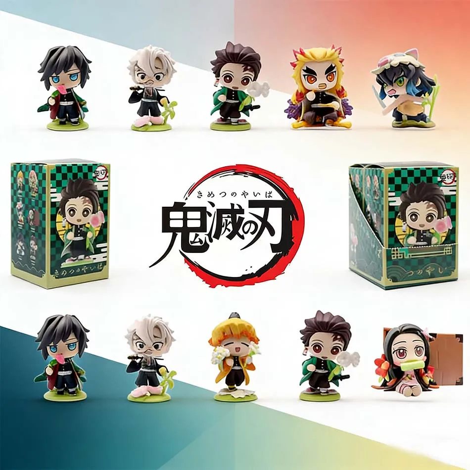 Caja Sorpresa con Figura de Anime de Demon Slayer, Tanjiro Kamado y Nezuko, Modelo de Estatua Personalizado Creativo, Adorno, Caja de Regalo Sorpresa