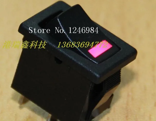 

[SA]Power switch R19 A Taiwan -group rocker switch with LED LIGHT small red boat type switch RA92--50pcs/lot