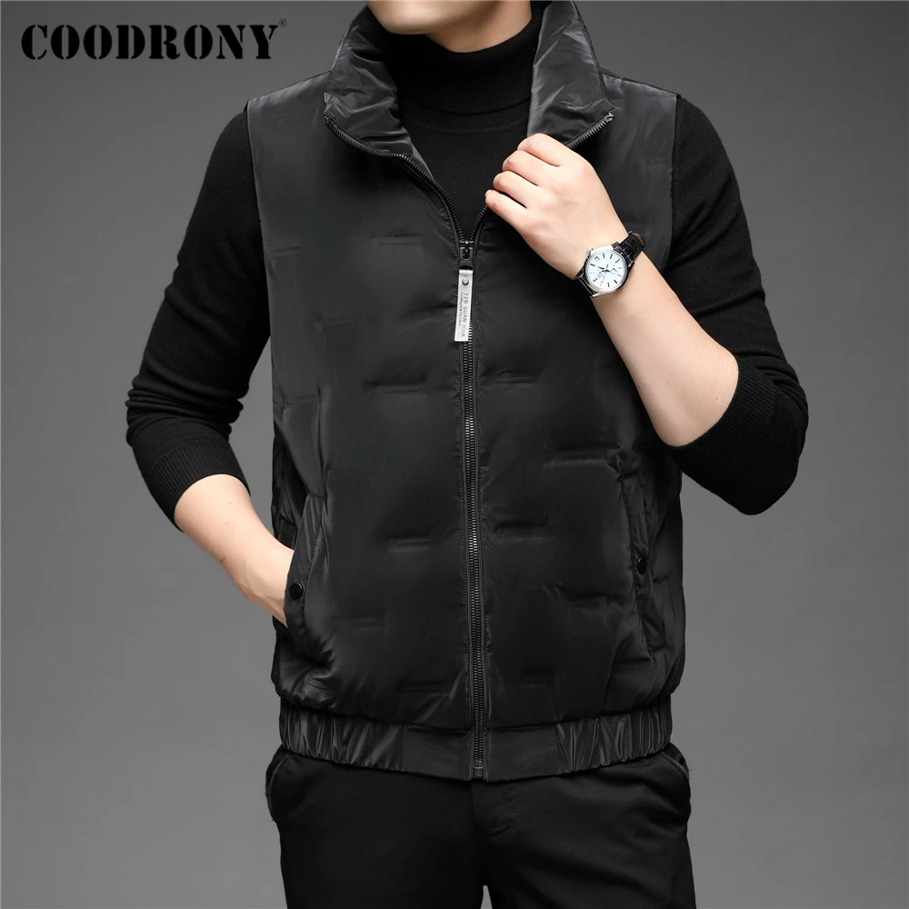 

COODRONY 90% White Duck Down Vest Men Clothing Winter New Arrival Parkas Big Pocket Zipper Stand Collar Sleeveless Jackets Z8218