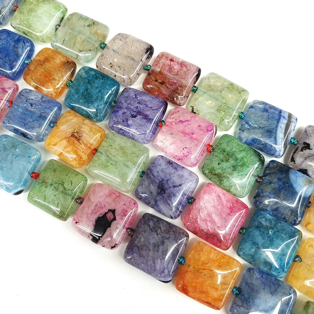 

17x17x7mm Natural Stone Multicolor Uruguayan Agate Beads Healing Crystal Gemstones Bead for Jewelry Making DIY Bracelet Necklace