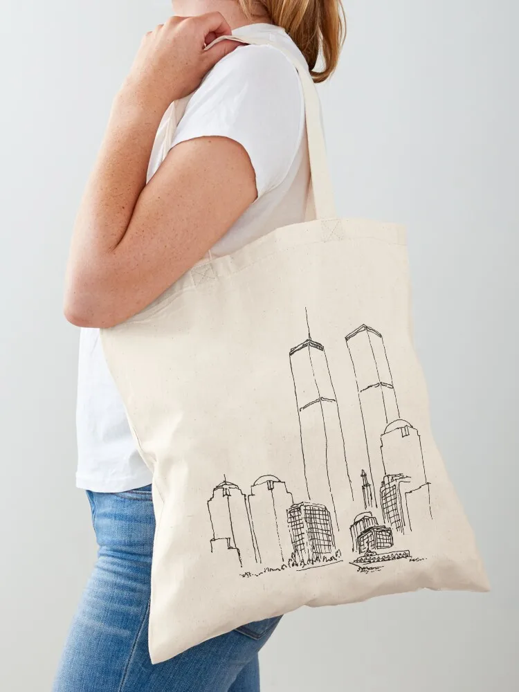 World Trade Center Sketch Tote Bag Shopping bags hand bag