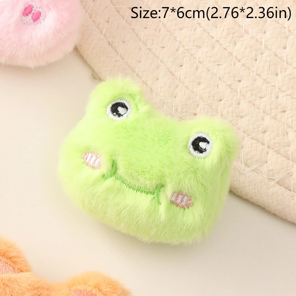 Animal Cartoon Plush Brooch Cute Frog Clothes Badge Pins Bear Rabbit Backpacks Pendant Decoration Girl