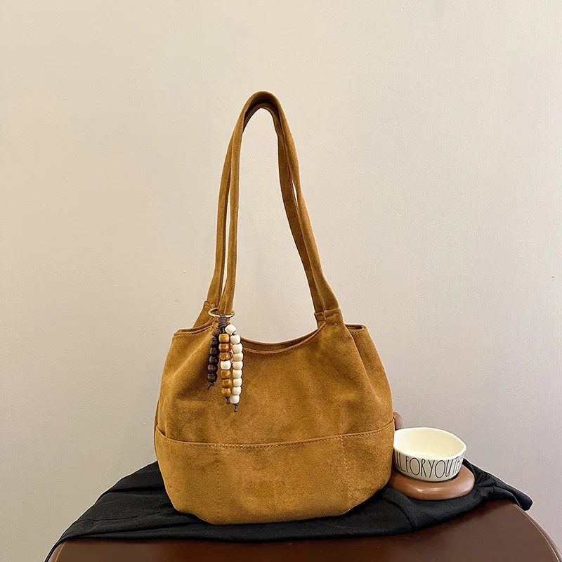 Tas Selempang Matte Musim Gugur 2025, Tas Vintage Luas untuk Wanita, Tas Selempang Dumpling untuk Kerja, Tas Serbaguna untuk Siang dan Malam