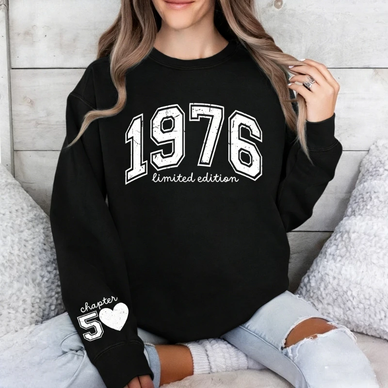 

Custom 50th Birthday Personalized Limited Edition1976 Year Number Chapter Bday Gift Autumn and Winter Fashion Thermal Hoodie