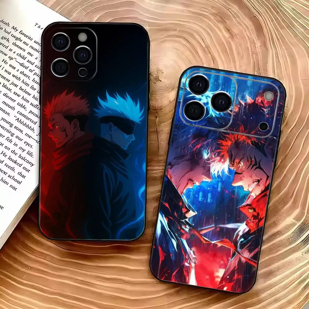 

Yuji- Itadori & Satoru G-Gojo J-Jujutsu -K-Kaisen Phone Case For iPhone 17,16,15,14,13,12,11 Pro Max,16Plus,XS Soft Black Cover