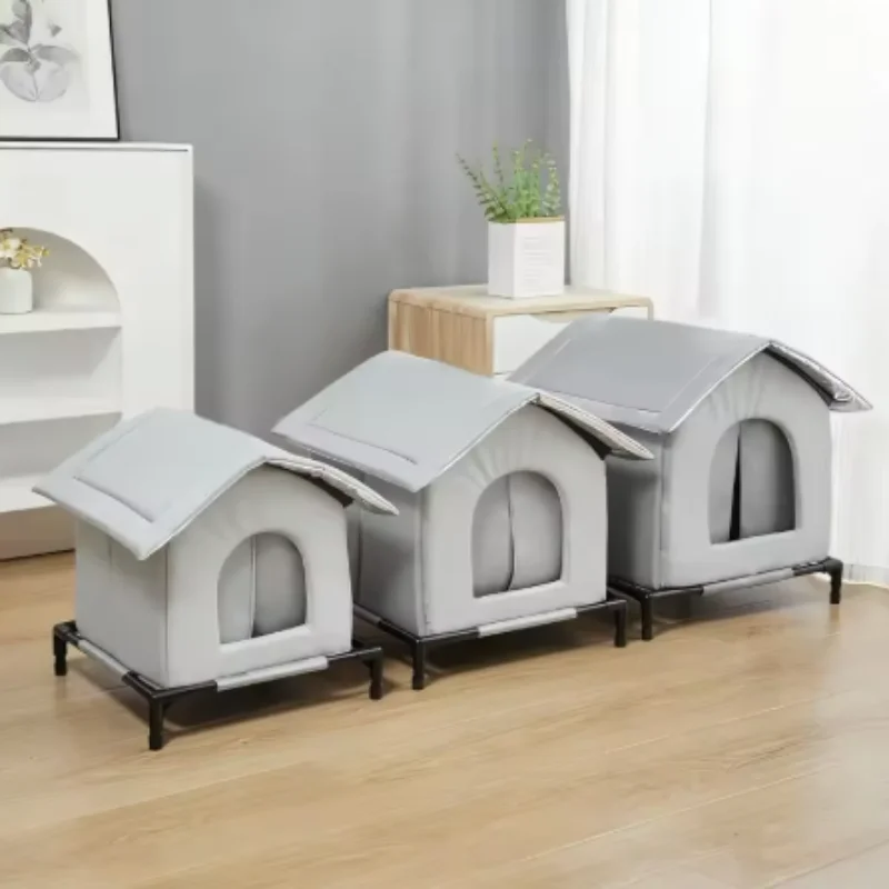 Wasserdichtes Hundehaus für den Außenbereich, warmes Winterbett für Haustiere, faltbares und waschbares Schlafunterkunft für kleine Hunde und Welpen, auch als Notunterkunft für streunende Katzen geeignet. – Detail 7