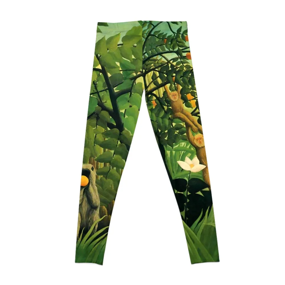 Henri Rousseau Exotic landscape, 1910 Leggings sporty woman gym gym clothing fitness set gym Golf wear Womens Leggings