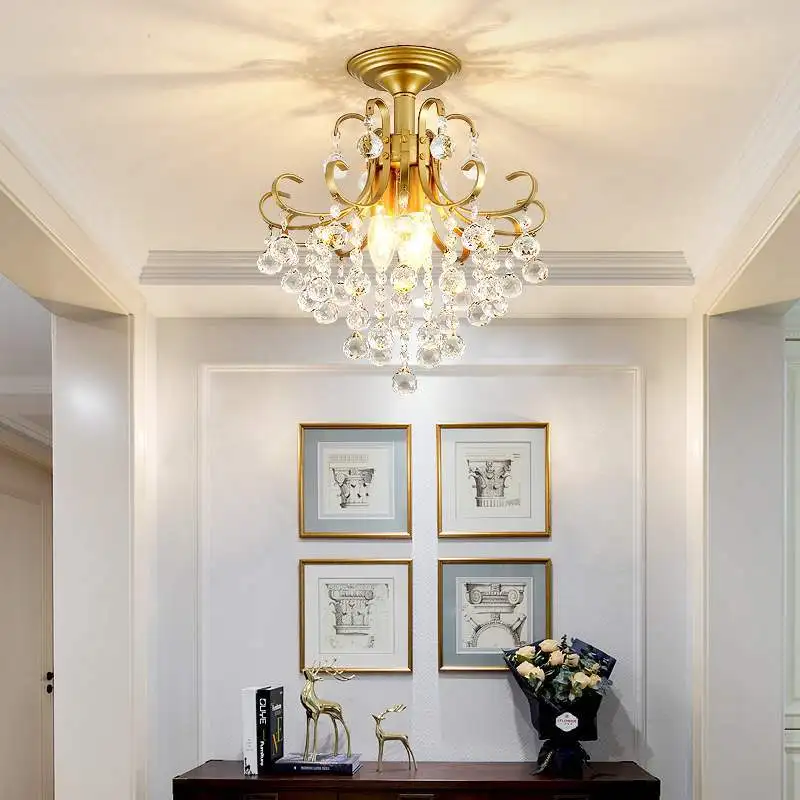 

Creative aisle lamp, home bedroom, entrance hall, European light luxury, small American restaurant, crystal chandelier