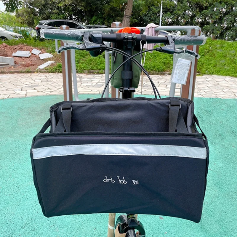 Bolsa frontal para bicicleta plegable, cesta para verduras, accesorios para bicicleta