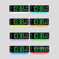 LED Alarm Clock, Ambient Wall Clock With Remote Adjustable, Large Screen Bottom Digital Brightness Control, Lights, 10