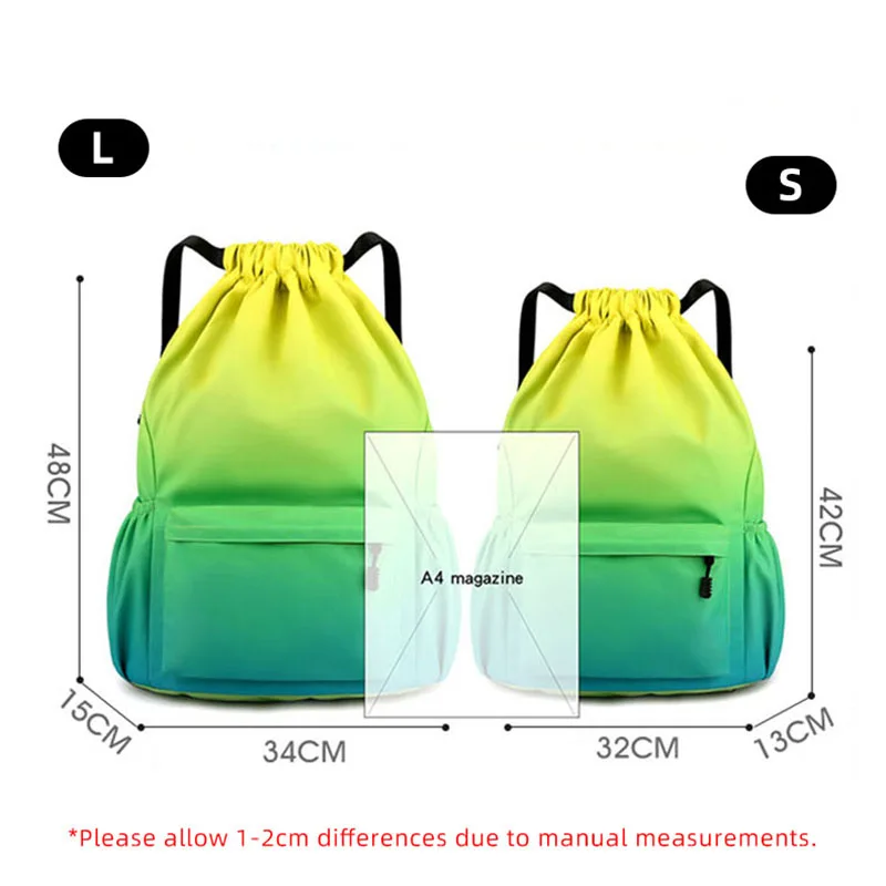 XA138B-Bolsa de almacenamiento para deportes al aire libre para mujer, mochila impermeable de gran capacidad con cordón, bolsa de viaje