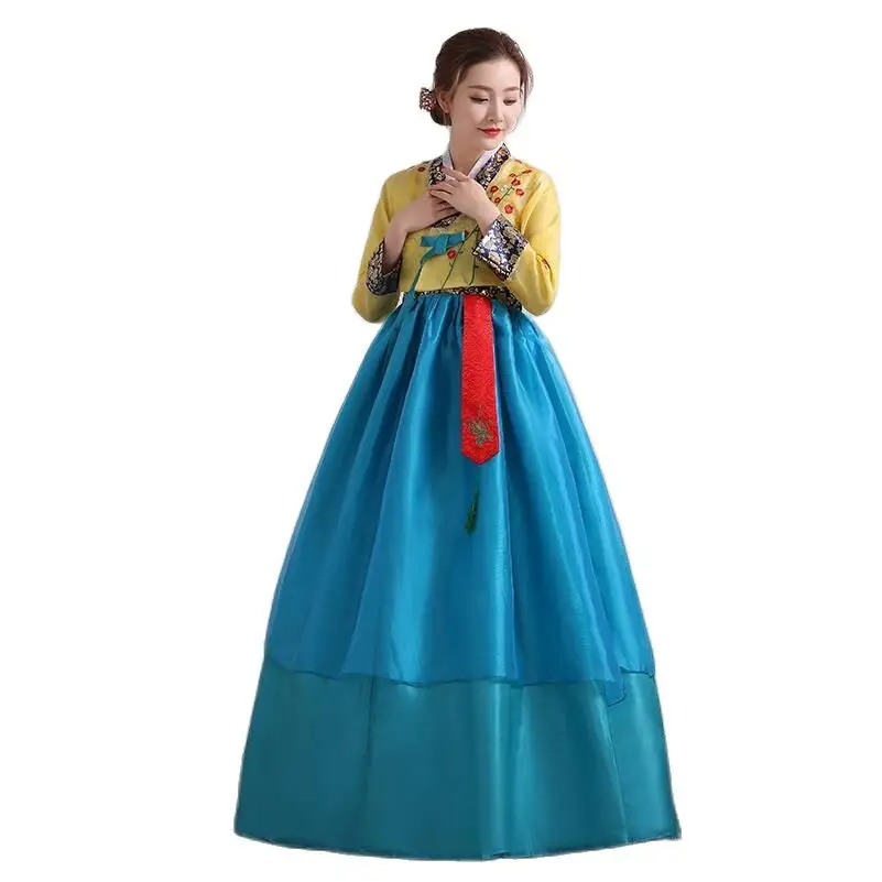 

Asian Costume Traditional Korean Female Clothing Evening Party Dress National Folk Dance Stage Wear Vintage Embroidered Hanbok