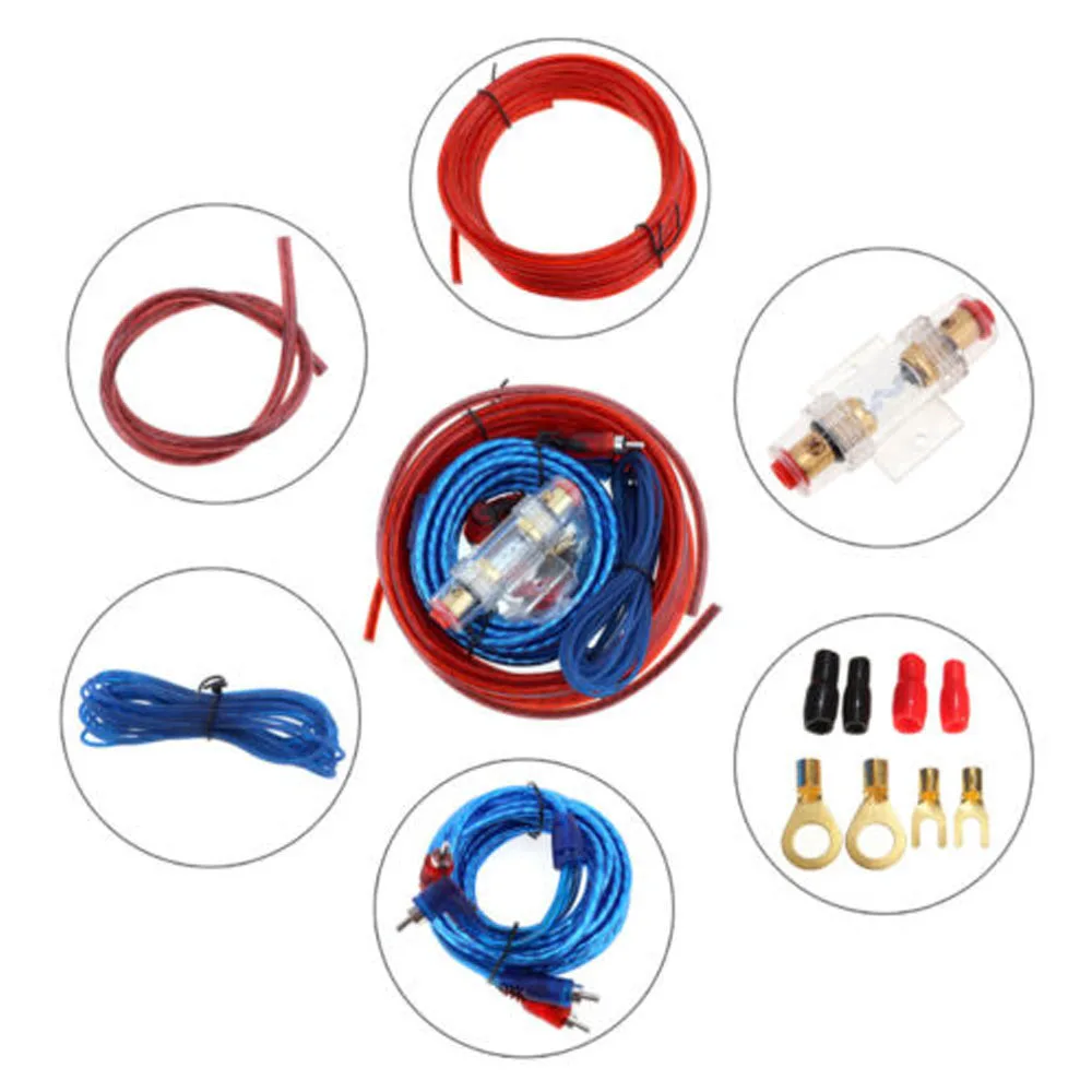 1500W 8GA 60AMP Car Amplifier Wiring Kit Audio Subwoofer Sub AMP RCA Power Cable Wire Fuse for Car Modification