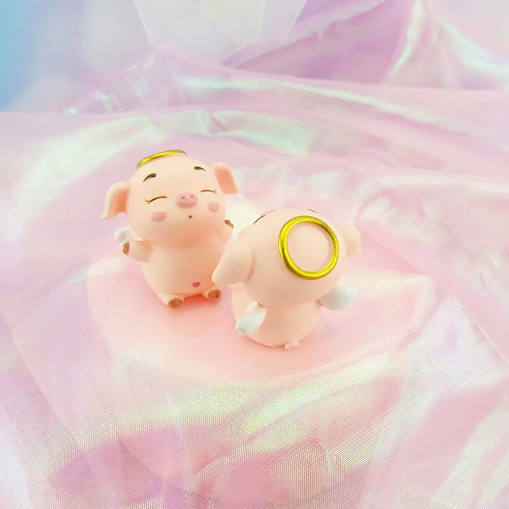 

2Pcs Pig Cake Decor Durable Eco-Friendly Birthday Party Ornament Cartoon Cake Decoration Fun Photography Props