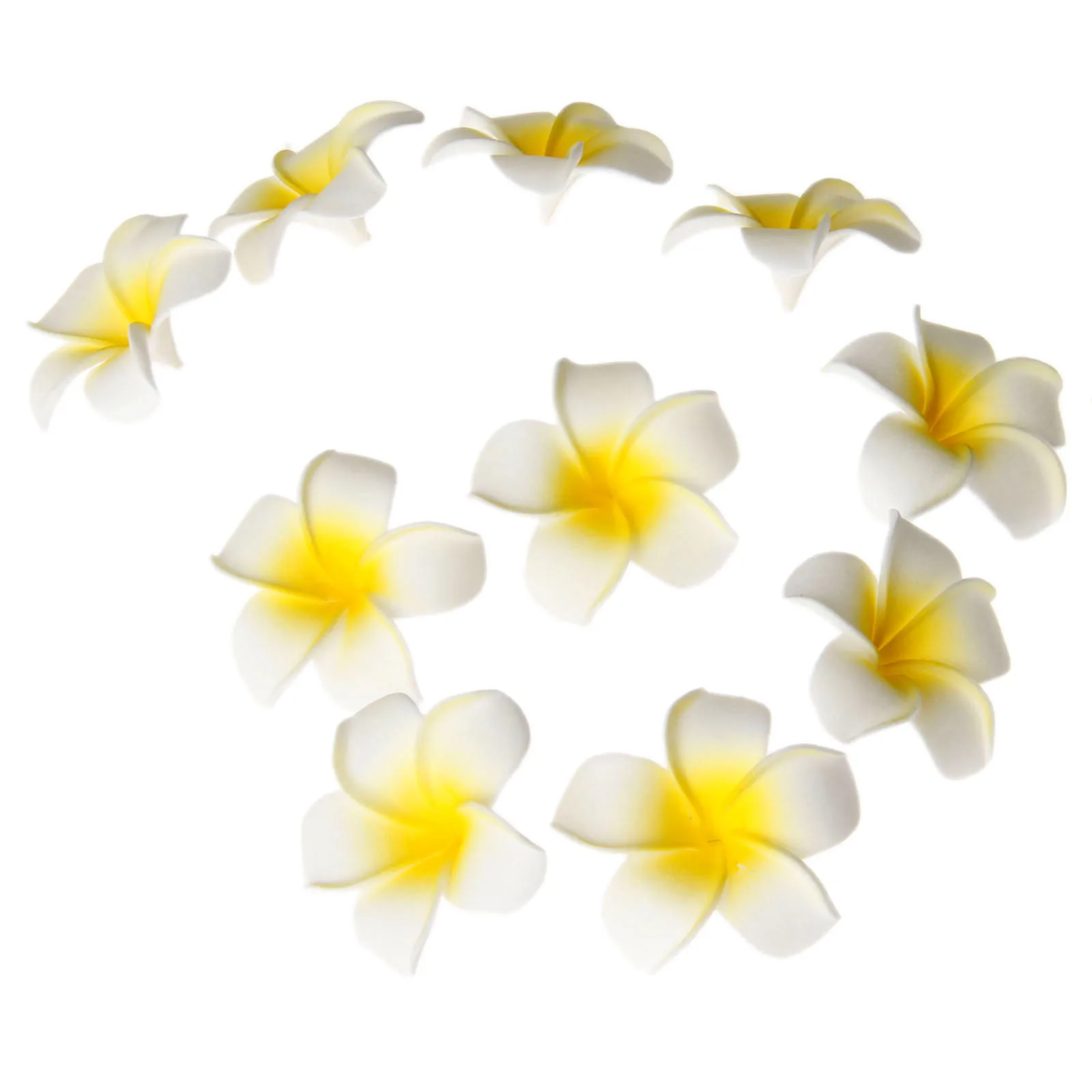 Dophee 10pcs Table Decorations Plumeria Hawaiian Foam Frangipani Flower for Wedding Party Decoration Romance Dia 4CM/1.57inch