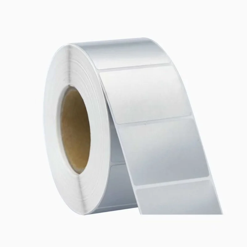 Серебряная матовая самоклеящаяся этикетка, пустая наклейка для домашних животных, которую можно напечатать с этикетками для оборудования и оборудования или электронным товаром.