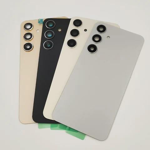 Корпус задней двери для Samsung S24 S921 S24 Plus S926, задняя стеклянная крышка батарейного отсека, запасные части для Galaxy S24Plus S24+ S24