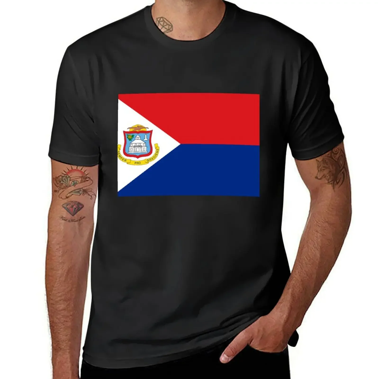 Flag of Sint Maarten T-Shirt quick drying anime stuff shirts graphic fruit of the loom mens t shirts