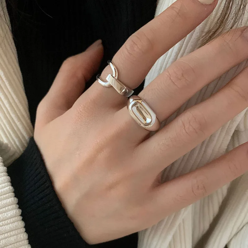 925 Sterling Silver Rings Fashion Hip Hop Vintage Couples Creative Hollowout Design Thai Silver Party Jewelry Birthday Gifts