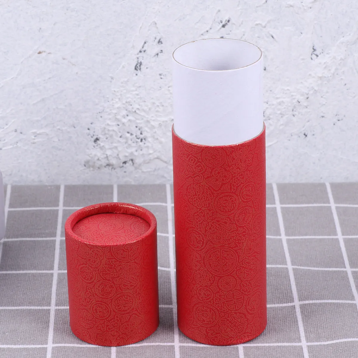 

Photo Storage Tube Red Portable Rigid Plastic Cylinder Screw Mouth Storage Holder for Posters Maps Blueprints Artwork Scrolls