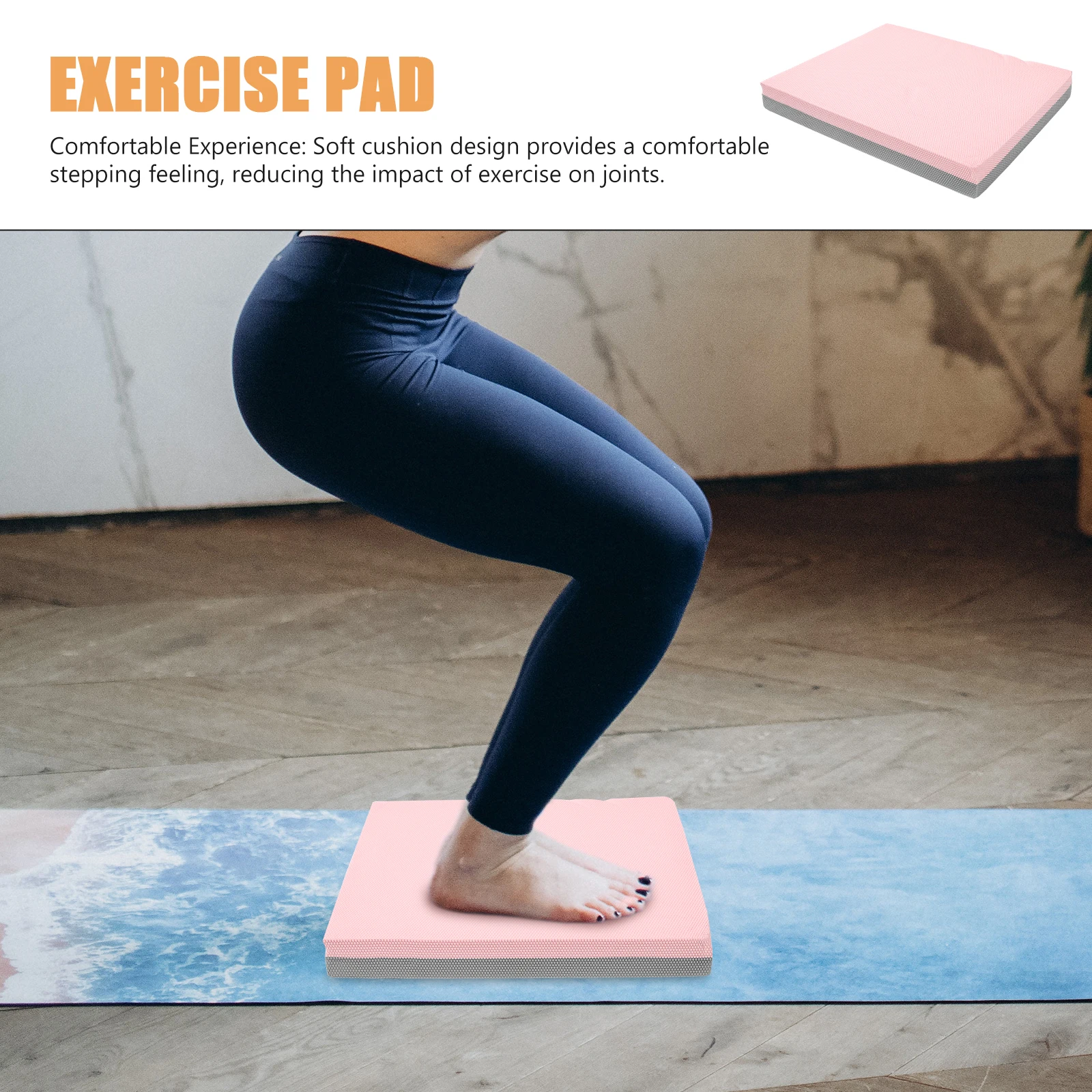 

Balance Cushion Gray Pink Soft Yoga Knee Pad Anti Slip for Fitness Exercise Stability Training Pad Balance Pads
