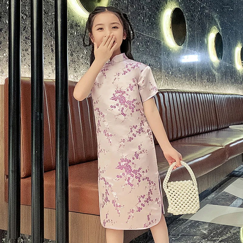 

Новое осеннее детское модное платье Cheongsam в китайском стиле для маленьких девочек