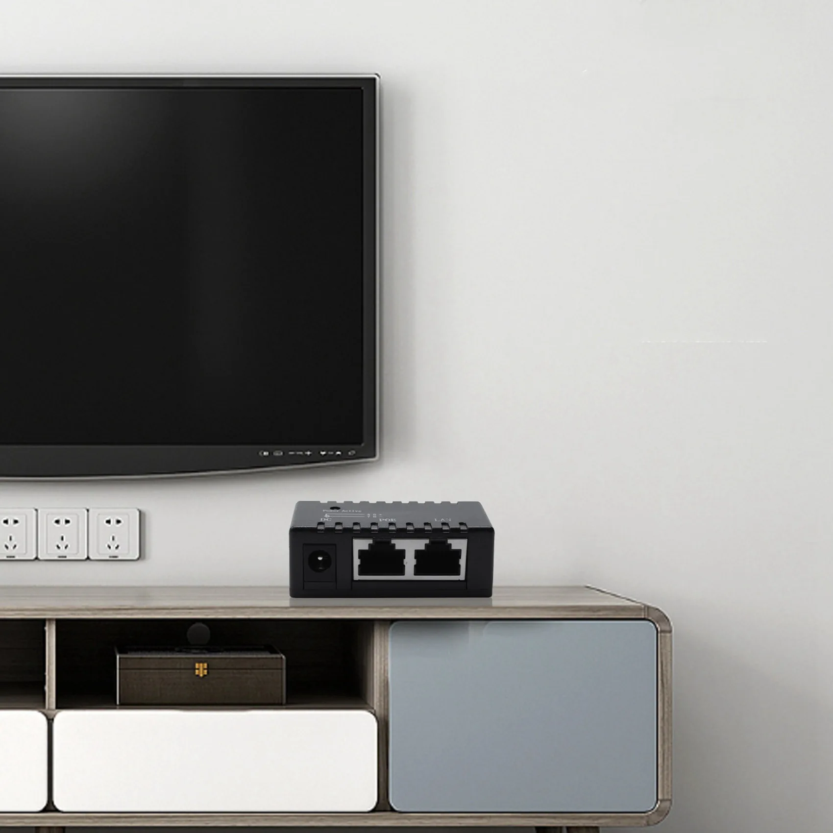 A13E-3X Poe Splitter Poe Injector Rj45 Dc 5.5Mm X 2.1Mm Input Passive Poe Adapter Connector For Ip Network Camera(Black)