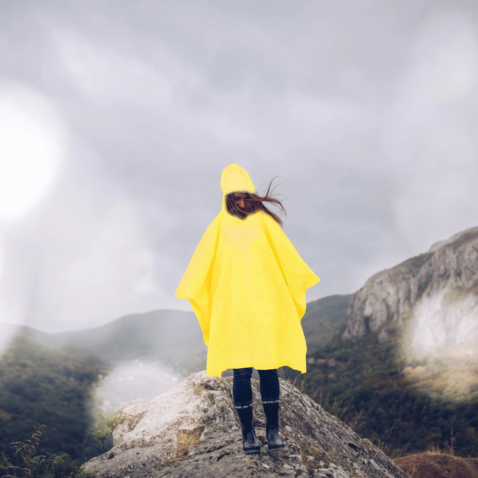 

3Pcs Lightweight Reusable Foldable Poncho Portable Outdoor Portable Raincoat Camping Raincoats Hiking Travel Use