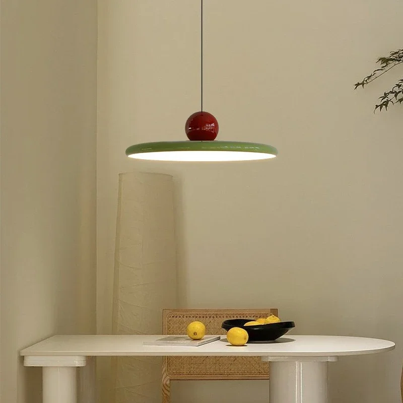 Imagem -03 - Led Nordic Pendant Light para Decoração de Casa Lâmpada de Ferro Pendurada para Restaurante Sala de Estar Quarto Iluminação Interior Macaron