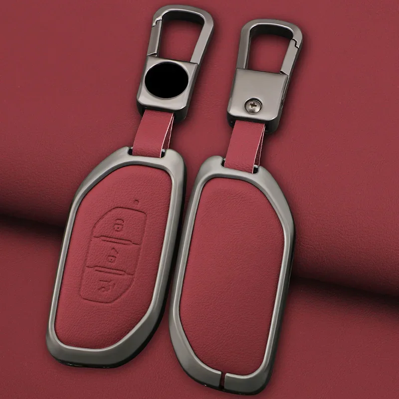 

Dongfeng car key pouch suitable for Yu Feng New Energy Jun Feng Meng Shi key cover; Genuine leather keychain shell prot