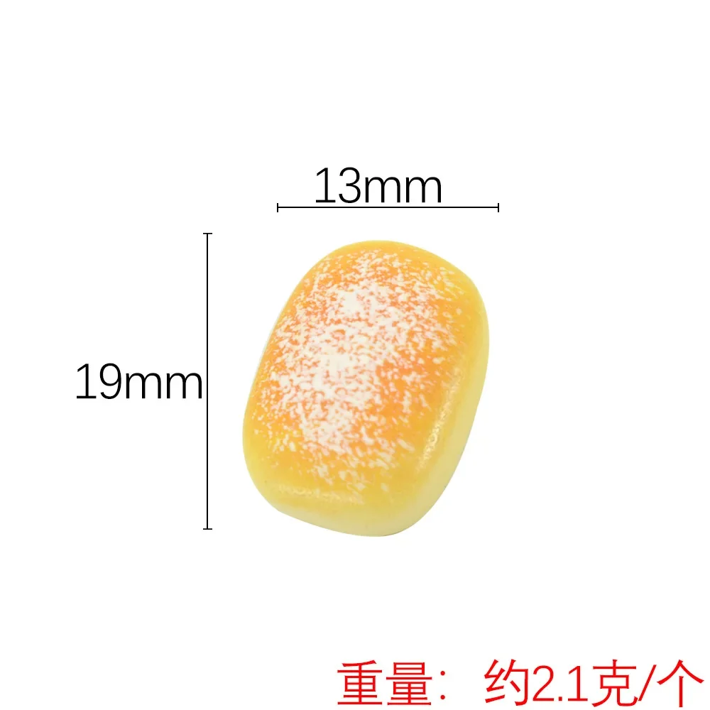 Kawaii Resin Mini 3D Butter Coconut Bread Figures for Crafts Flatbacks Miniature Flatback Cabochons Figurine Charms Material DIY 6