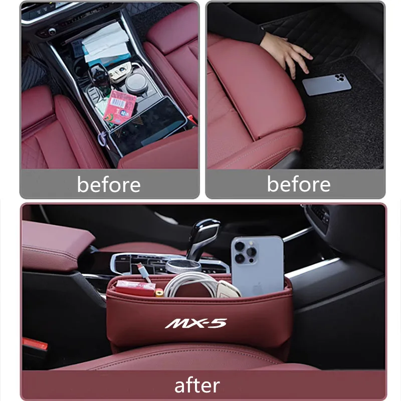 Car Special Seat Crevice Storage Box Seat Slit Catcher Organizer For Mazda MX-5 Miata NA NB NC ND 1990-2019 2020 2021 2022 2023