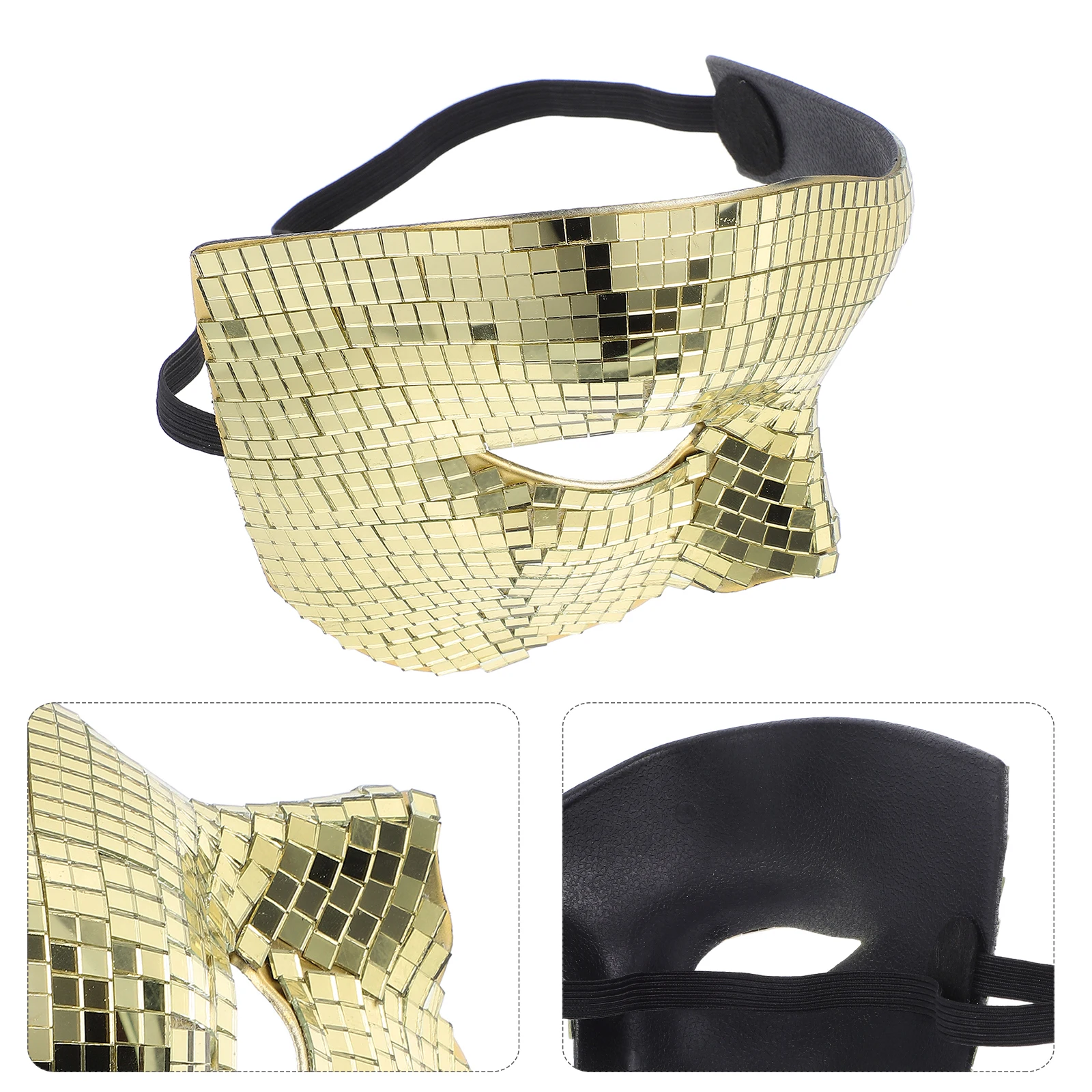 

Glitter Half Face Mask Flash Silver Disco Ball Masquerade Party Prom Halloween Festival Fancy Dress Mask For Women Men